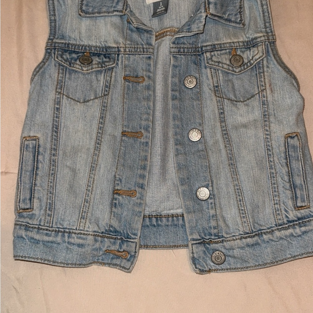 Denim Vest with Button Details